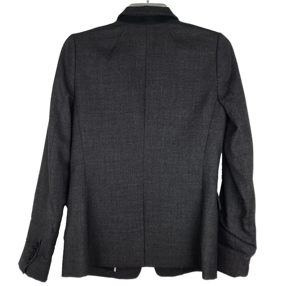 J.Crew Regent Blazer In Wool Flannel Gray One Button Lined Pockets Womens Size 2 - Picture 5 of 12